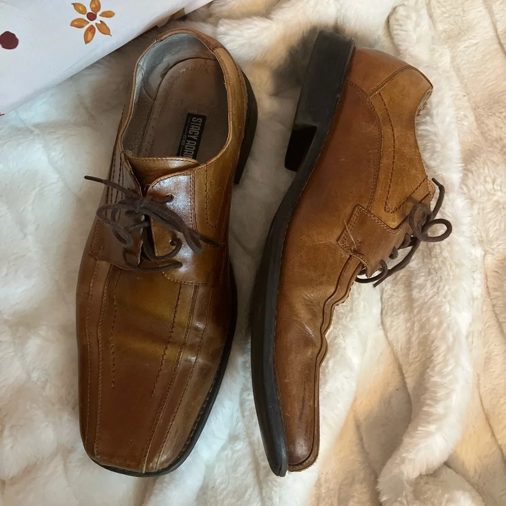 Y2K Stacey Adams Mens 11M 23274 03 Brown Oxford Square Toe Academia Dadcore Shoe